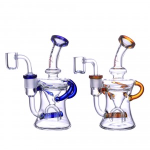 Chill Glass - 6" Bent Neck Incycler W/ Banger Water Pipe - [JLE-188]